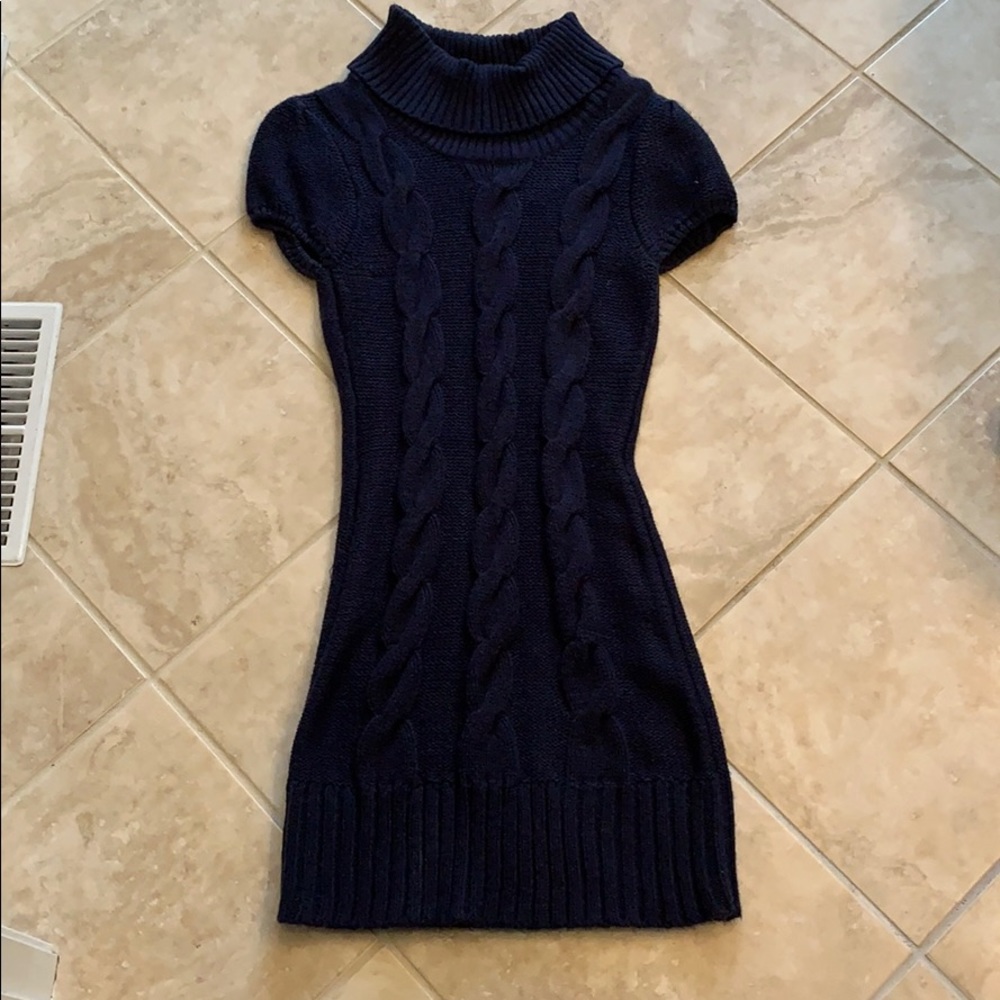 Navy short sleeve sweater dress